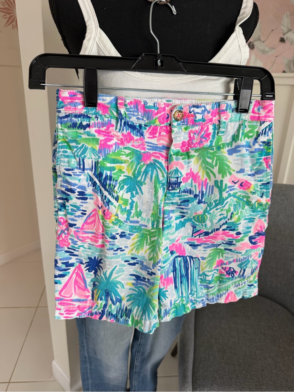 Lilly Pulitzer Boys 8 Beaumont Chino Shorts Cotton Flat Front Tropical Pockets